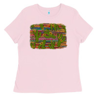 Bubblegum Pink cinco de mayo sunflower and cactus background Ladies Tee - Artiststas