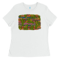 Cinco De Mayo Sunflower And Cactus Background Ladies Tee | Teevron