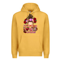 Mustard one loved teacher messy bun Premium Hoodie - RanaPortraitStore