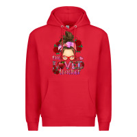 Red one loved teacher messy bun Premium Hoodie - RanaPortraitStore
