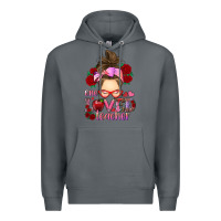 Rock one loved teacher messy bun Premium Hoodie - RanaPortraitStore