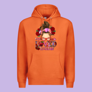 One Loved Teacher Messy Bun Premium Hoodie Designed By Ranaportraitstore