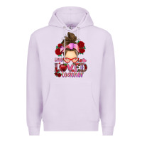 Lilac one loved teacher messy bun Premium Hoodie - RanaPortraitStore