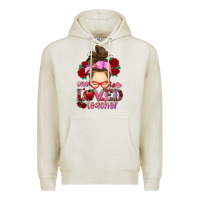 Oatmeal Heather one loved teacher messy bun Premium Hoodie - RanaPortraitStore