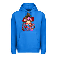 True Royal one loved teacher messy bun Premium Hoodie - RanaPortraitStore