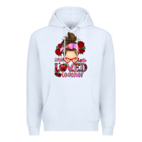 White one loved teacher messy bun Premium Hoodie - RanaPortraitStore