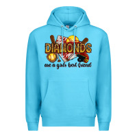 Ocean Blue diamonds are a girls best friends Premium Hoodie - RanaPortraitStore
