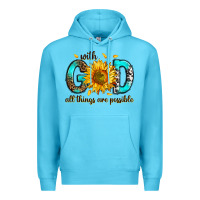 Ocean Blue with god all things possible Premium Hoodie - RanaPortraitStore