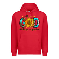 Red with god all things possible Premium Hoodie - RanaPortraitStore