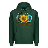 Sports Green with god all things possible Premium Hoodie - RanaPortraitStore