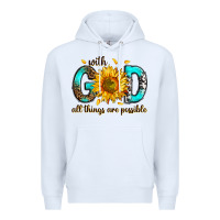 White with god all things possible Premium Hoodie - RanaPortraitStore