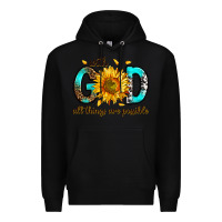 Black with god all things possible Premium Hoodie - RanaPortraitStore