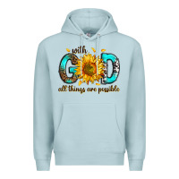 Blue Mist with god all things possible Premium Hoodie - RanaPortraitStore