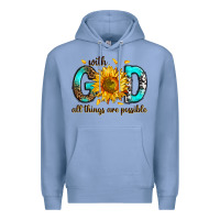 Colony Blue with god all things possible Premium Hoodie - RanaPortraitStore