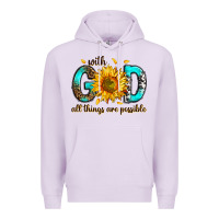 Lilac with god all things possible Premium Hoodie - RanaPortraitStore