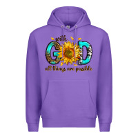 Purple with god all things possible Premium Hoodie - RanaPortraitStore