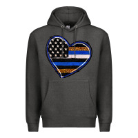 Charcoal Heather police heart Premium Hoodie - RanaPortraitStore