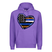 Purple police heart Premium Hoodie - RanaPortraitStore