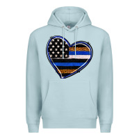 Blue Mist police heart Premium Hoodie - RanaPortraitStore