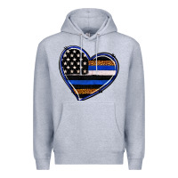 Heather Grey police heart Premium Hoodie - RanaPortraitStore