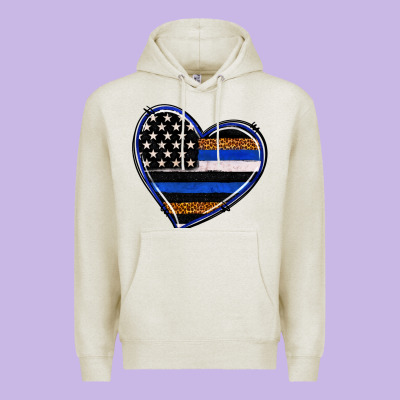 Premium Hoodie police heart