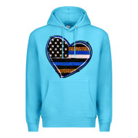 Ocean Blue police heart Premium Hoodie - RanaPortraitStore
