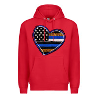 Red police heart Premium Hoodie - RanaPortraitStore