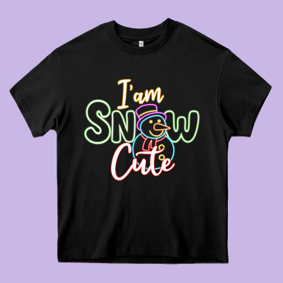 L Am Snow Cute Heavy Core Tee Designed By Cowhidedigitalart