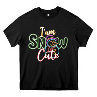Black l am snow cute Heavy Core Tee - CowhideDigitalArt