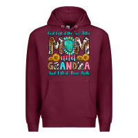 Burgundy god gifted me two titles mom and grandma and i roc Premium Hoodie - RanaPortraitStore