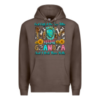 Coffee god gifted me two titles mom and grandma and i roc Premium Hoodie - RanaPortraitStore