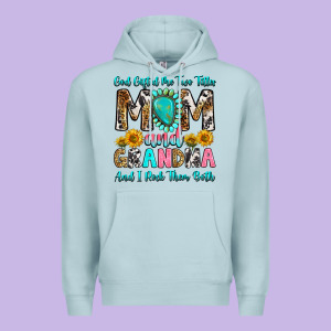 God Gifted Me Two Titles Mom And Grandma And I Roc Premium Hoodie Designed By Ranaportraitstore