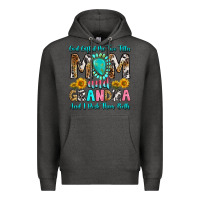 Charcoal Heather god gifted me two titles mom and grandma and i roc Premium Hoodie - RanaPortraitStore