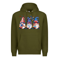 Army Green fourth of july gnomes Premium Hoodie - RanaPortraitStore
