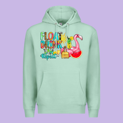 Premium Hoodie float drink tan repeat