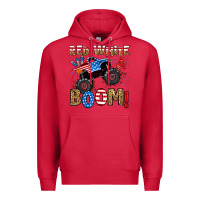 Cardinal red white boom monster truck Premium Hoodie - RanaPortraitStore
