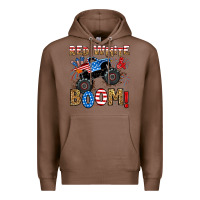 Chestnut red white boom monster truck Premium Hoodie - RanaPortraitStore