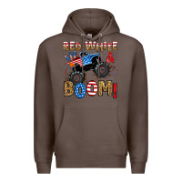 Coffee red white boom monster truck Premium Hoodie - RanaPortraitStore