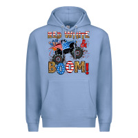 Red White Boom Monster Truck Premium Hoodie | Teevron