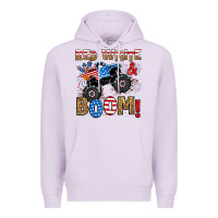 Lilac red white boom monster truck Premium Hoodie - RanaPortraitStore