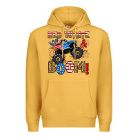 Mustard red white boom monster truck Premium Hoodie - RanaPortraitStore