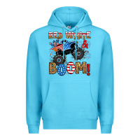 Ocean Blue red white boom monster truck Premium Hoodie - RanaPortraitStore