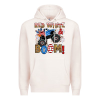 Pale Pink red white boom monster truck Premium Hoodie - RanaPortraitStore