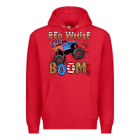 Red red white boom monster truck Premium Hoodie - RanaPortraitStore