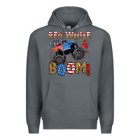 Rock red white boom monster truck Premium Hoodie - RanaPortraitStore