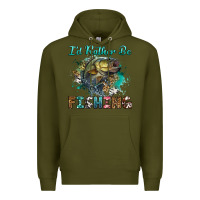 Army Green i'd rather be fishing Premium Hoodie - RanaPortraitStore