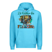 Ocean Blue i'd rather be fishing Premium Hoodie - RanaPortraitStore