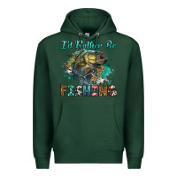 Sports Green i'd rather be fishing Premium Hoodie - RanaPortraitStore