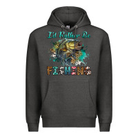Charcoal Heather i'd rather be fishing Premium Hoodie - RanaPortraitStore