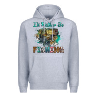 Heather Grey i'd rather be fishing Premium Hoodie - RanaPortraitStore
